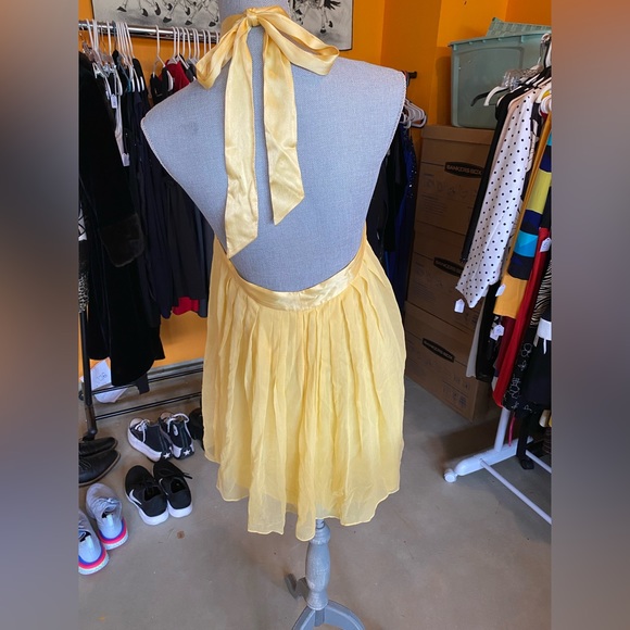 Bebe yellow halter dress! - Picture 3 of 8